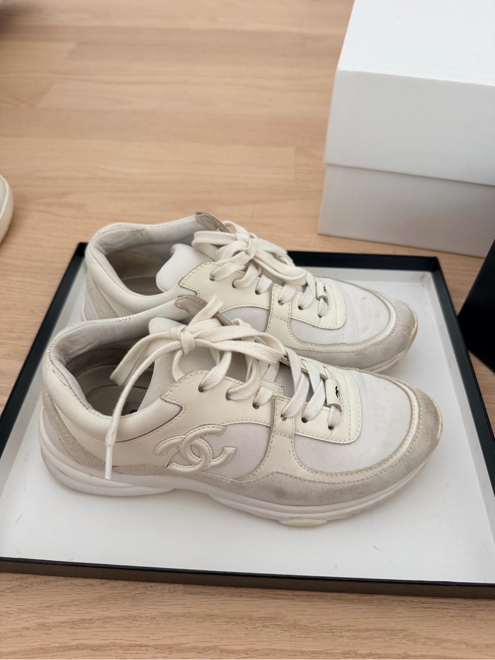 Chanel white sneakers